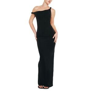 Good American Black One-Shoulder Dress